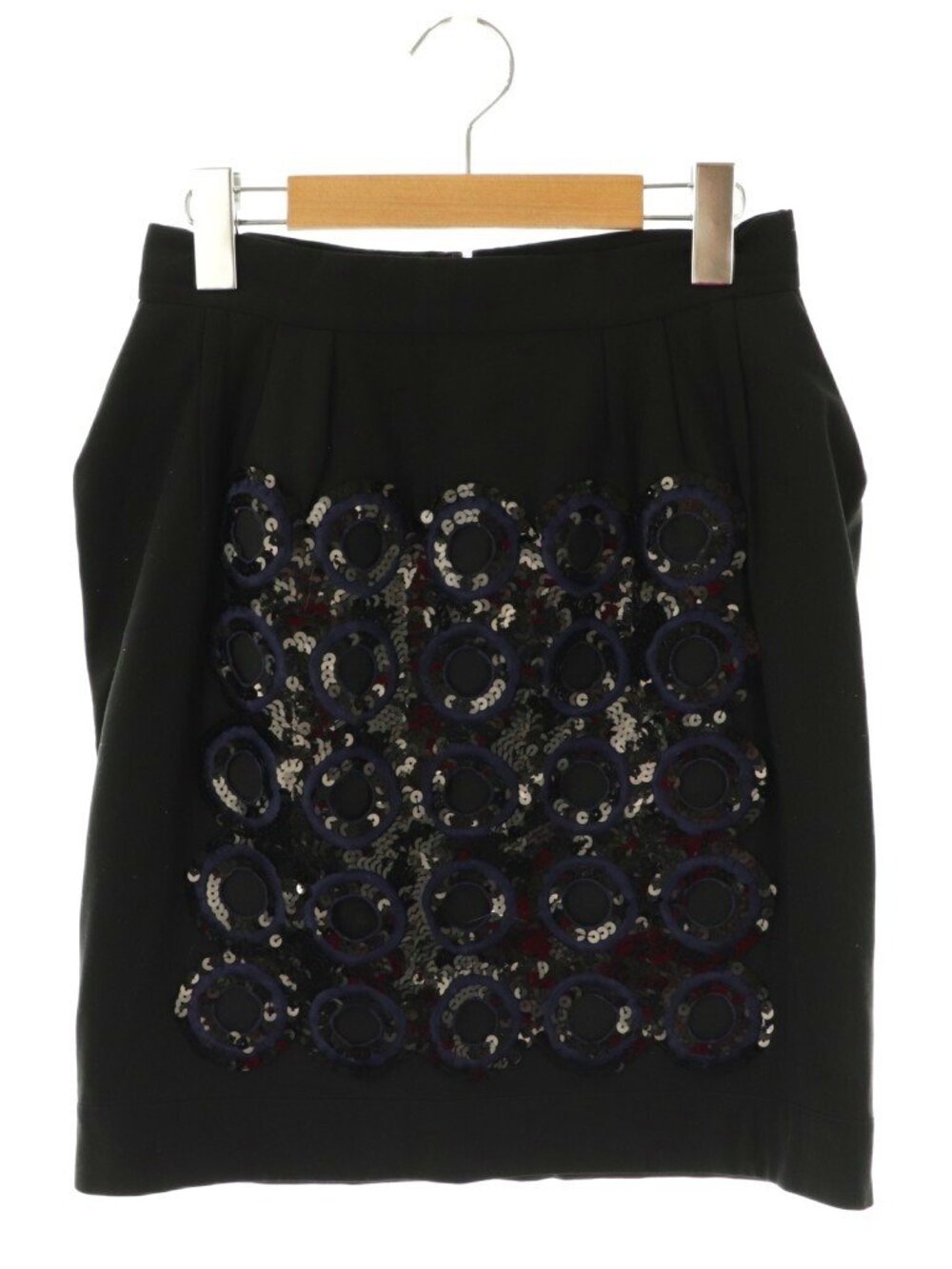 Marni Black Sequin Embellished Skirt Size 38 Luxury Minimalist Statement